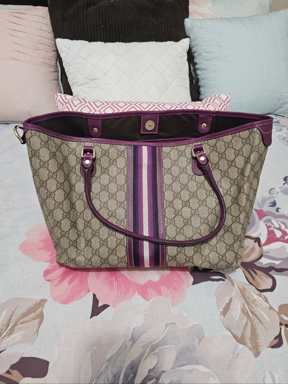 Purple Gucci Monogram Tote